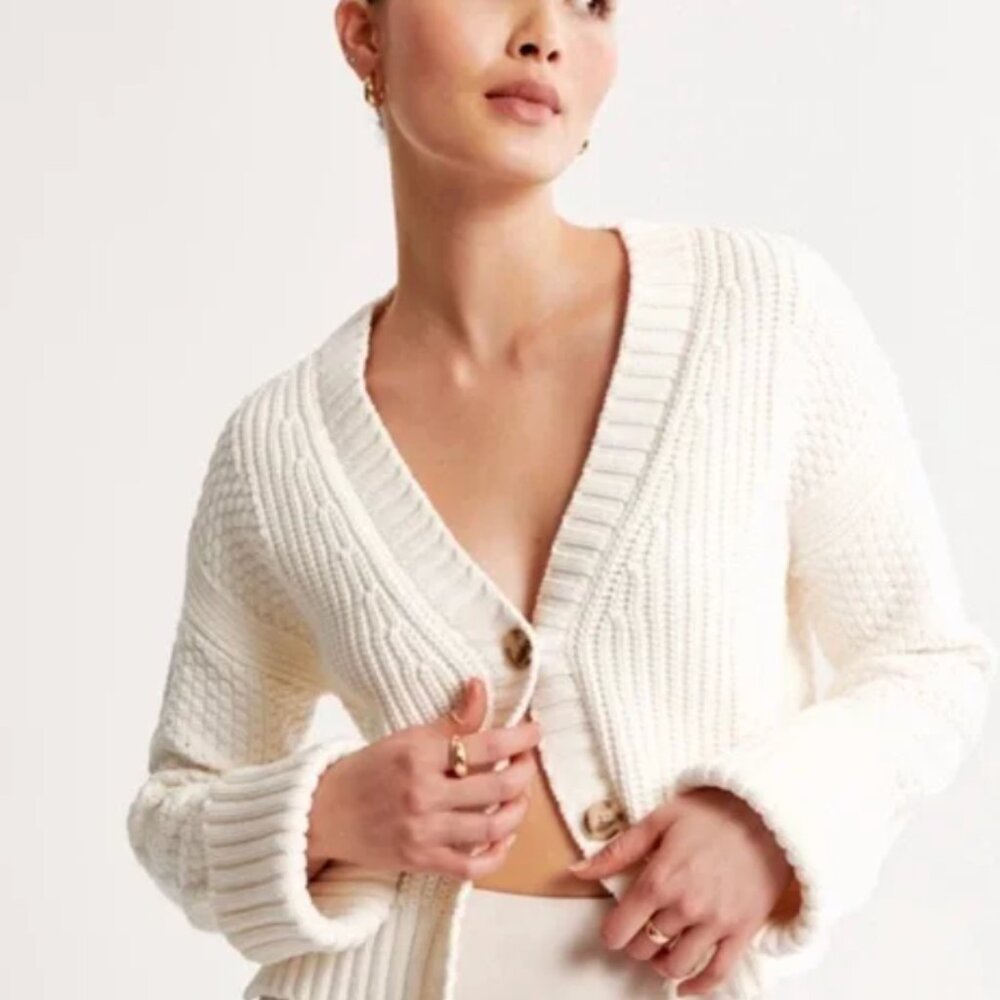 NWT Abercrombie & Fitch Cameron Seed Stitch Cardigan